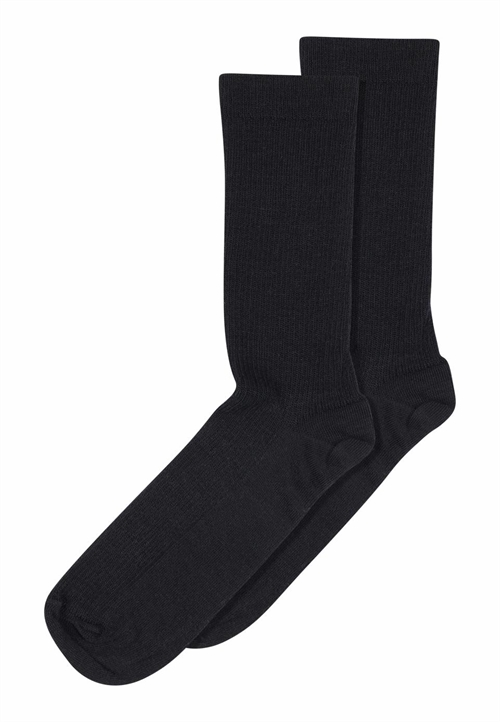 MP DENMARK FINE WOOL RIB SOCKS BLACK